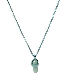 Elegant Green Crystal Point Pendant Necklace Classic Retro Fashion Jewelry Women